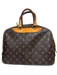Louis Vuitton Brown & Amber Coated Canvas Top Handles LV Monogram Deauville Bag Brown & Amber / S