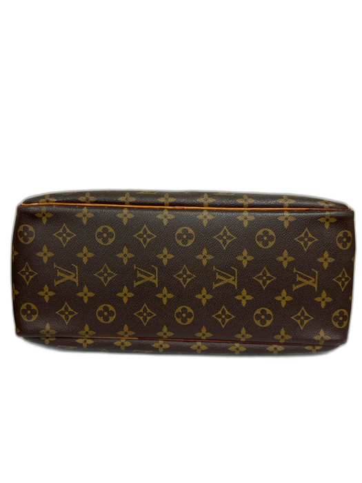 Louis Vuitton Brown & Amber Coated Canvas Top Handles LV Monogram Deauville Bag Brown & Amber / S