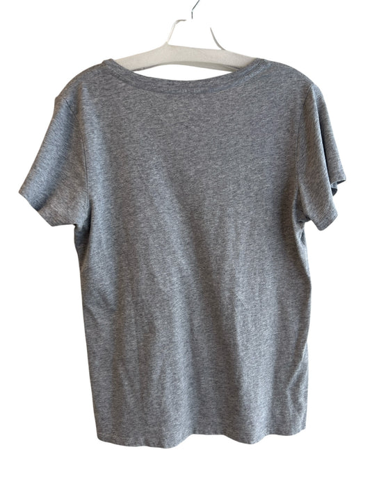 Quince Size M Gray Cotton V Neck Cap Sleeve Heathered Top Gray / M
