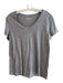 Quince Size M Gray Cotton V Neck Cap Sleeve Heathered Top Gray / M