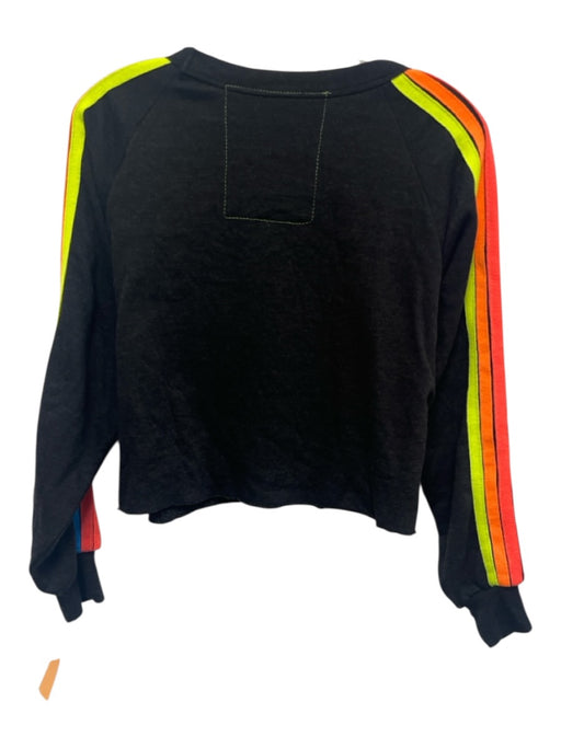 Aviator Nation Size Medium Black & Multi Cotton Long Sleeve Striped Sweater Black & Multi / Medium