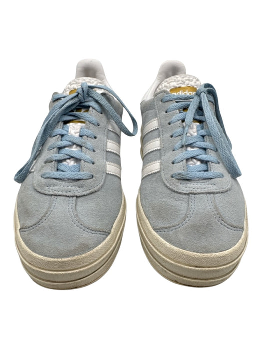 Adidas Shoe Size 7.5 Light blue & white Leather Upper Suede Striped Sneakers Light blue & white / 7.5