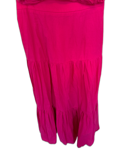 Size S Magenta Cotton Elastic Waist Tube Top Maxi Skirt Set Magenta / S