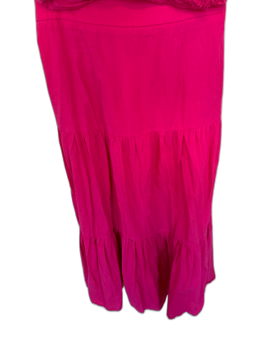 Size S Magenta Cotton Elastic Waist Tube Top Maxi Skirt Set Magenta / S