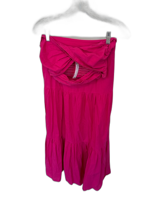 Size S Magenta Cotton Elastic Waist Tube Top Maxi Skirt Set Magenta / S