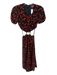 Staud Size XS Black & Red Rayon Blend Open Back Short Sleeve Maxi Floral Dress Black & Red / XS
