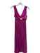 Lulus Size S Magenta Polyester Metallic Pleated V Neck Maxi Gown Magenta / S