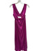 Lulus Size S Magenta Polyester Metallic Pleated V Neck Maxi Gown Magenta / S
