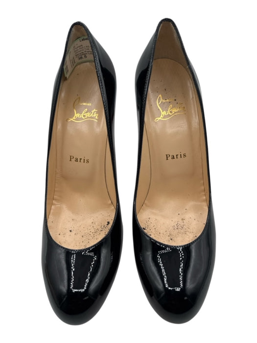 Christian Louboutin Shoe Size 38.5 Black Patent Leather Almond Toe Pumps Black / 38.5
