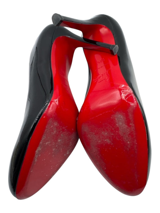 Christian Louboutin Shoe Size 38.5 Black Patent Leather Almond Toe Pumps Black / 38.5