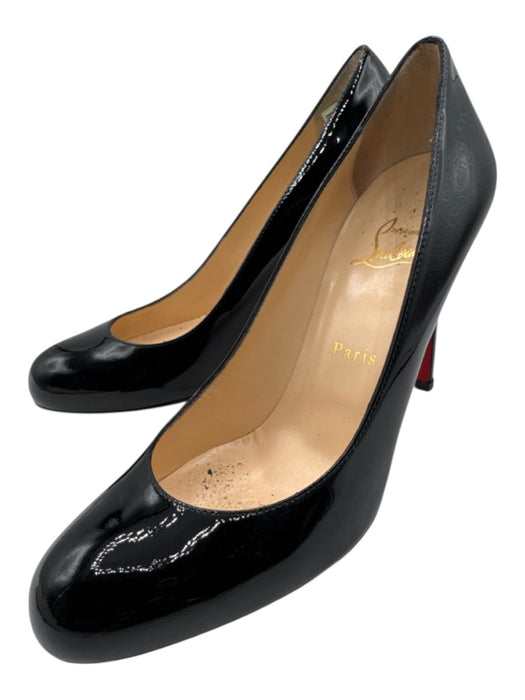 Christian Louboutin Shoe Size 38.5 Black Patent Leather Almond Toe Pumps Black / 38.5
