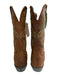 Justin Shoe Size 6 Brown, green, yellow Leather Square Toe Embroidered Boots Brown, green, yellow / 6