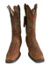 Justin Shoe Size 6 Brown, green, yellow Leather Square Toe Embroidered Boots Brown, green, yellow / 6