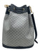 Gucci navy & gray Coated Canvas Leather trim Monogram Shoulder Strap Bucket Bag navy & gray / Medium