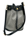 Gucci navy & gray Coated Canvas Leather trim Monogram Shoulder Strap Bucket Bag navy & gray / Medium