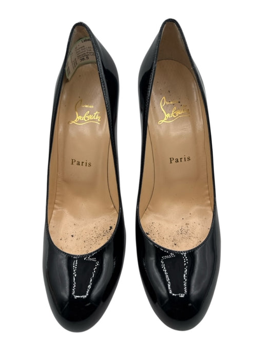 Christian Louboutin Shoe Size 38.5 Black Patent Leather Almond Toe Pumps Black / 38.5