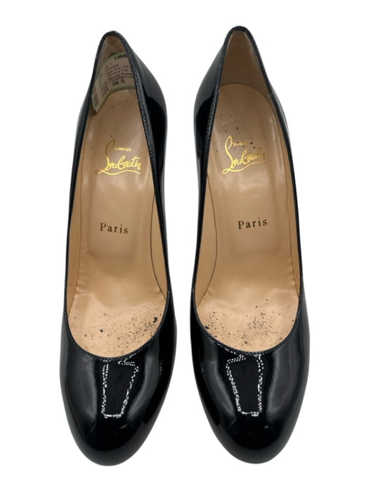Christian Louboutin Shoe Size 38.5 Black Patent Leather Almond Toe Pumps Black / 38.5