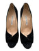 Manolo Blahnik Shoe Size 39.5 Black Leather Suede Peep Toe Cut Out Pumps Black / 39.5