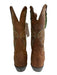 Justin Shoe Size 6 Brown, green, yellow Leather Square Toe Embroidered Boots Brown, green, yellow / 6