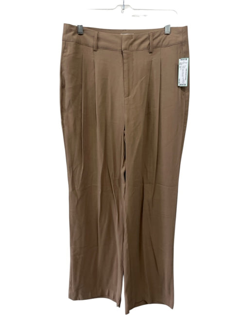 Weekend Size M Brown Rayon Blend Zip & Hook Closure Pleat Pockets Pants Brown / M