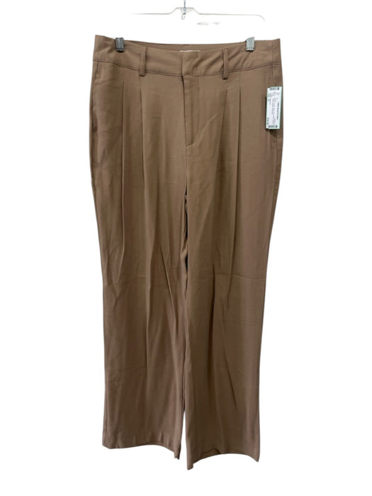 Weekend Size M Brown Rayon Blend Zip & Hook Closure Pleat Pockets Pants Brown / M