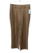 Weekend Size M Brown Rayon Blend Zip & Hook Closure Pleat Pockets Pants Brown / M