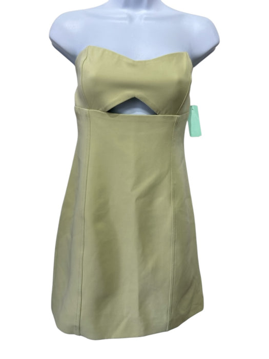 ASTR Size M Light Green Poly Blend Sleeveless Zip Back Cut Out Detail Mini Dress Light Green / M