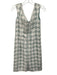 Tory Burch Size 4 White & Green Polyester Lace Overlay V Neck Zip Back Dress White & Green / 4
