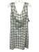 Tory Burch Size 4 White & Green Polyester Lace Overlay V Neck Zip Back Dress White & Green / 4