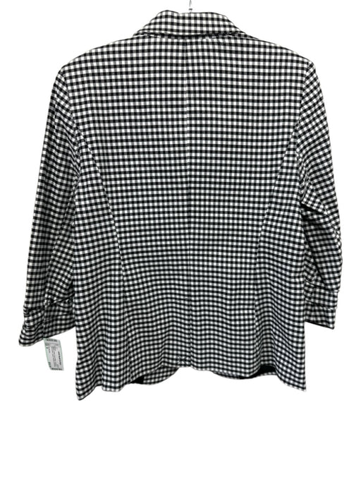 Rachel Zoe Size M Black & White Rayon Blend Gingham One Button Lapels Blazer Black & White / M