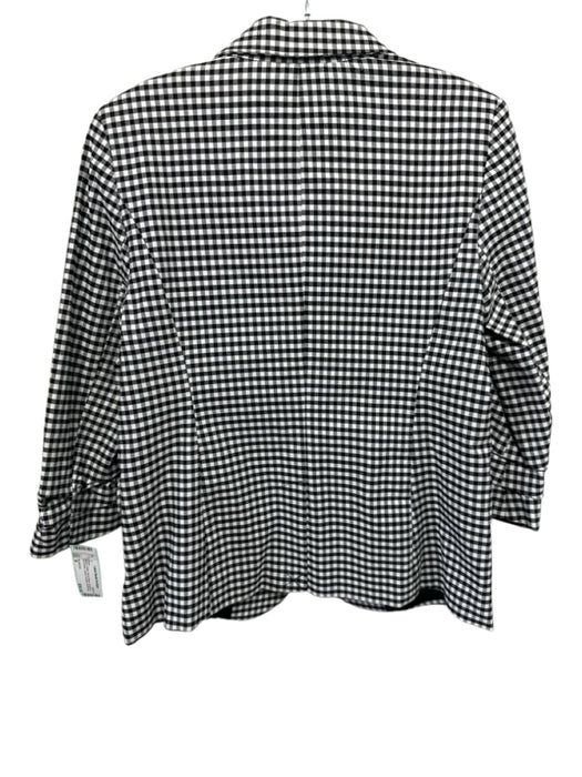 Rachel Zoe Size M Black & White Rayon Blend Gingham One Button Lapels Blazer Black & White / M
