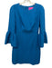 Lilly Pulitzer Size 2 Blue Poly Blend Jacquard Zip Back Knee Length Dress Blue / 2