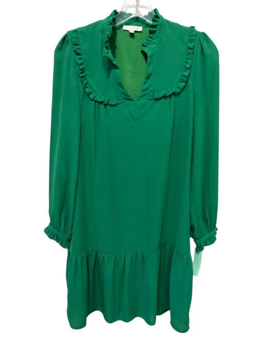 Jade Size XS Green Polyester Long Sleeve Pockets Knee Length Dress Green / XS