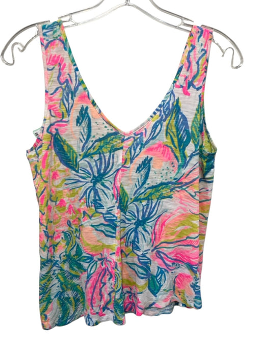 Lilly Pulitzer Size S Multi Coated Sleeveless V Neck Printed Top Multi / S