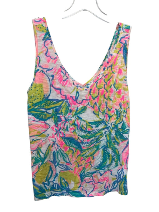 Lilly Pulitzer Size S Multi Coated Sleeveless V Neck Printed Top Multi / S