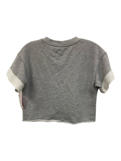 Derek Lam 10 Crosby Size 2 Gray Cotton Short Sleeve Heathered Sweater Gray / 2