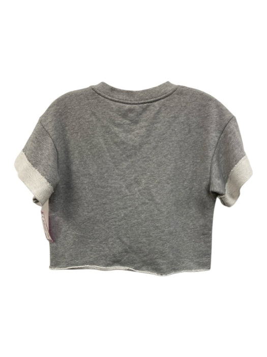 Derek Lam 10 Crosby Size 2 Gray Cotton Short Sleeve Heathered Sweater Gray / 2