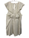 Pilcro Size Est L Cream White Cotton Cap Sleeve Button Detail Raw Hem Dress Cream White / Est L