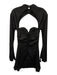 House of CB Size Small Black Polyester Long Sleeve Pleated Cut Out Mini Dress Black / Small