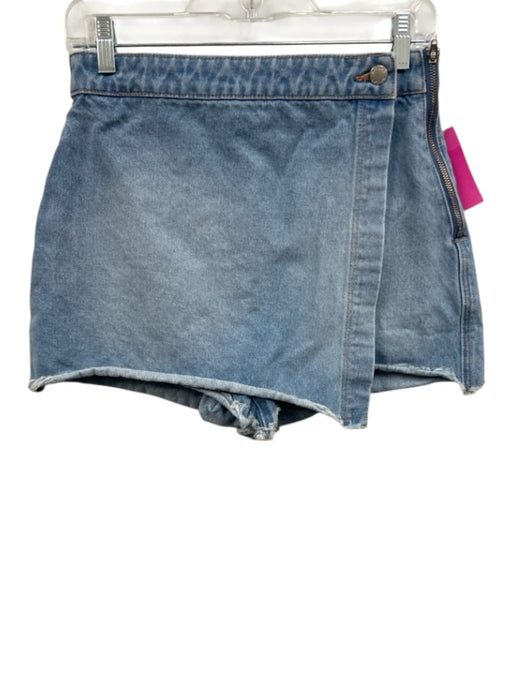 Rolla's Size 27 Light Wash Cotton Denim High Rise Pockets Mini Skort Light Wash / 27