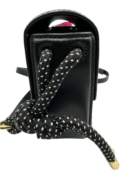 The Marc Jacobs Black, Silver, Gold Leather Rectangles Flap Crossbody Strap Bag Black, Silver, Gold / Small