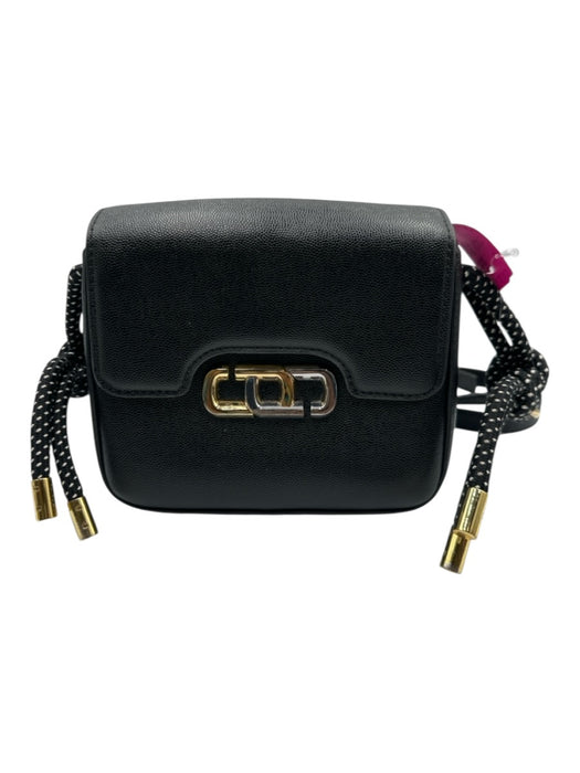 The Marc Jacobs Black, Silver, Gold Leather Rectangles Flap Crossbody Strap Bag Black, Silver, Gold / Small