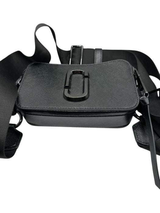 Marc Jacobs Black Leather Canvas Strap Zip Close Camera bag Bag Black / S