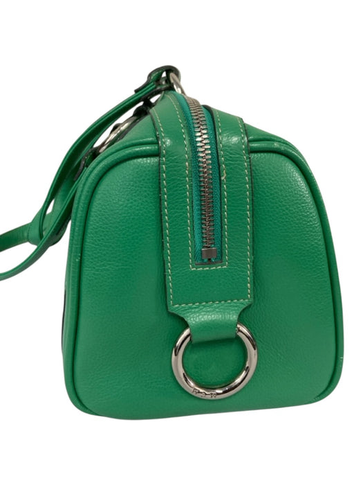 MCM Green & Silver Leather Silver Hardware Logo Rectangle shoulder bag Bag Green & Silver / Medium