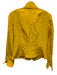Lafayette 148 Size 10 Yellow Linen & Viscose Shoulder Pad Shimmer Zip Up Jacket Yellow / 10