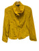 Lafayette 148 Size 10 Yellow Linen & Viscose Shoulder Pad Shimmer Zip Up Jacket Yellow / 10