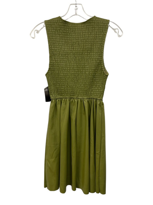 En Saison Size XS Green Polyester & Polyurethane V Neck Gathered Dress Green / XS
