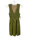 En Saison Size XS Green Polyester & Polyurethane V Neck Gathered Dress Green / XS