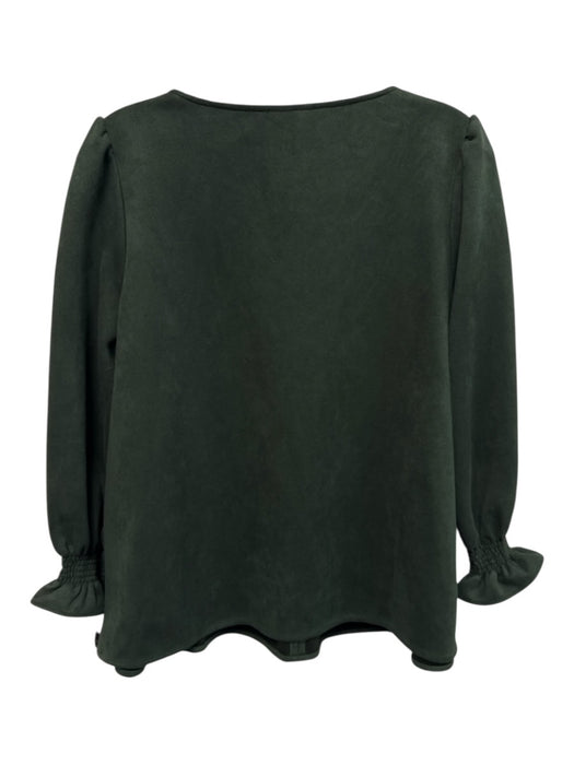 Tuckernuck Size M Green Polyester & Spandex V Neck Gathered Wrist Top Green / M