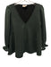 Tuckernuck Size M Green Polyester & Spandex V Neck Gathered Wrist Top Green / M